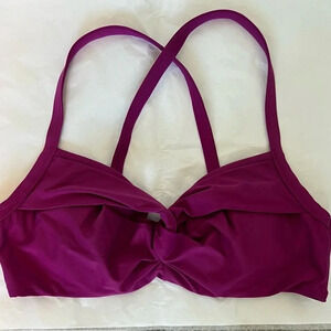 Athleta Twist Up Design Bikini Top Size 34 B/C Hot Pink Magenta color